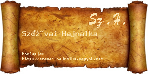 Szávai Hajnalka névjegykártya